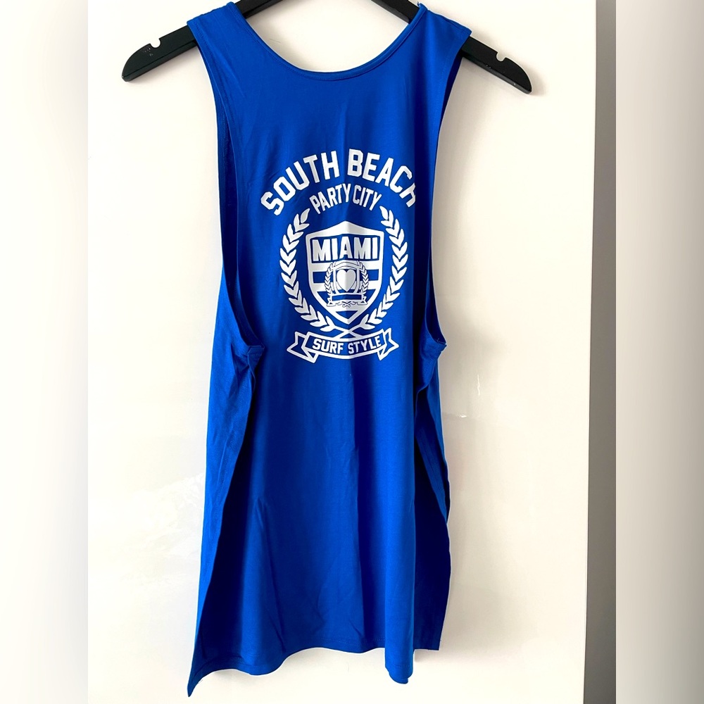 Blue South Beach Miami Tank Top
